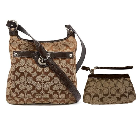 Pre-Loved - Coach Penelope Signature Crossbody Purse And Clutch Wristlet - Picture 1 of 14